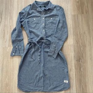 Lauren Ralph Lauren Striped Denim Shirt Dress Small